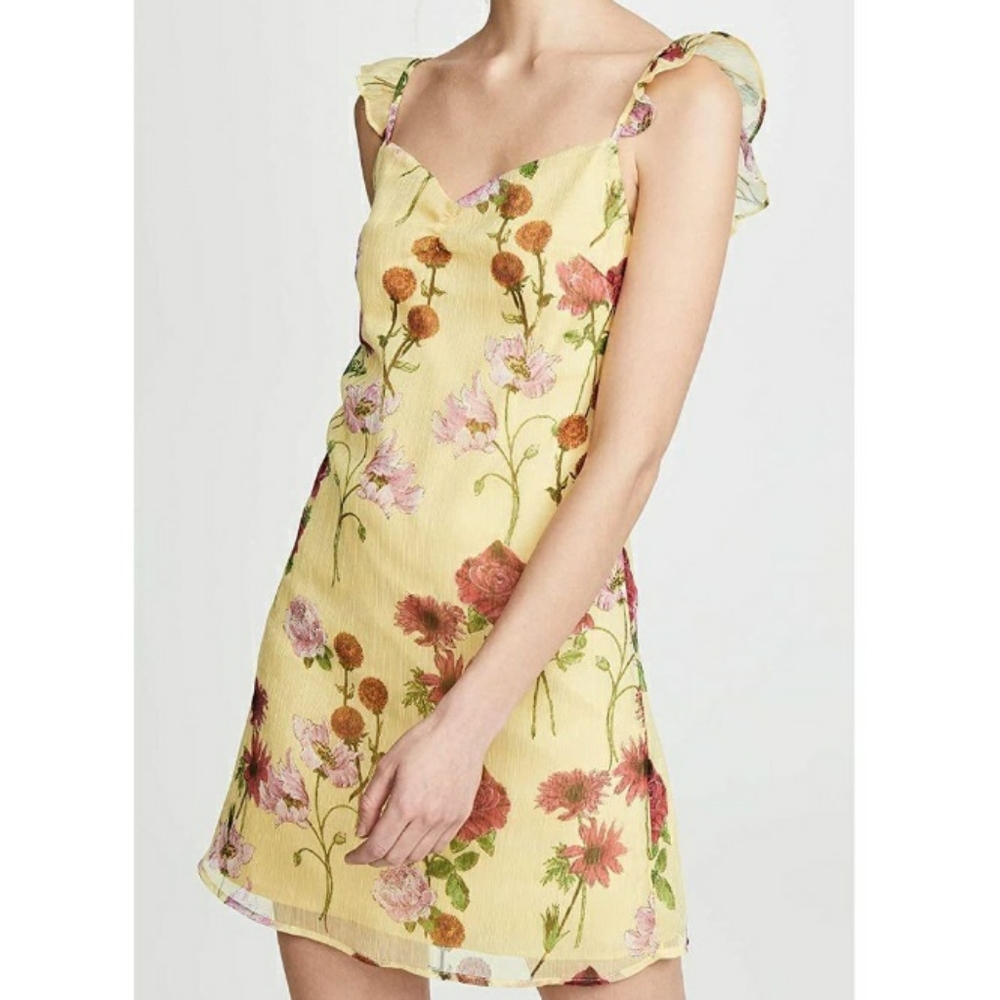 Revolve - BB Dakota Yellow Floral Mini Dre…